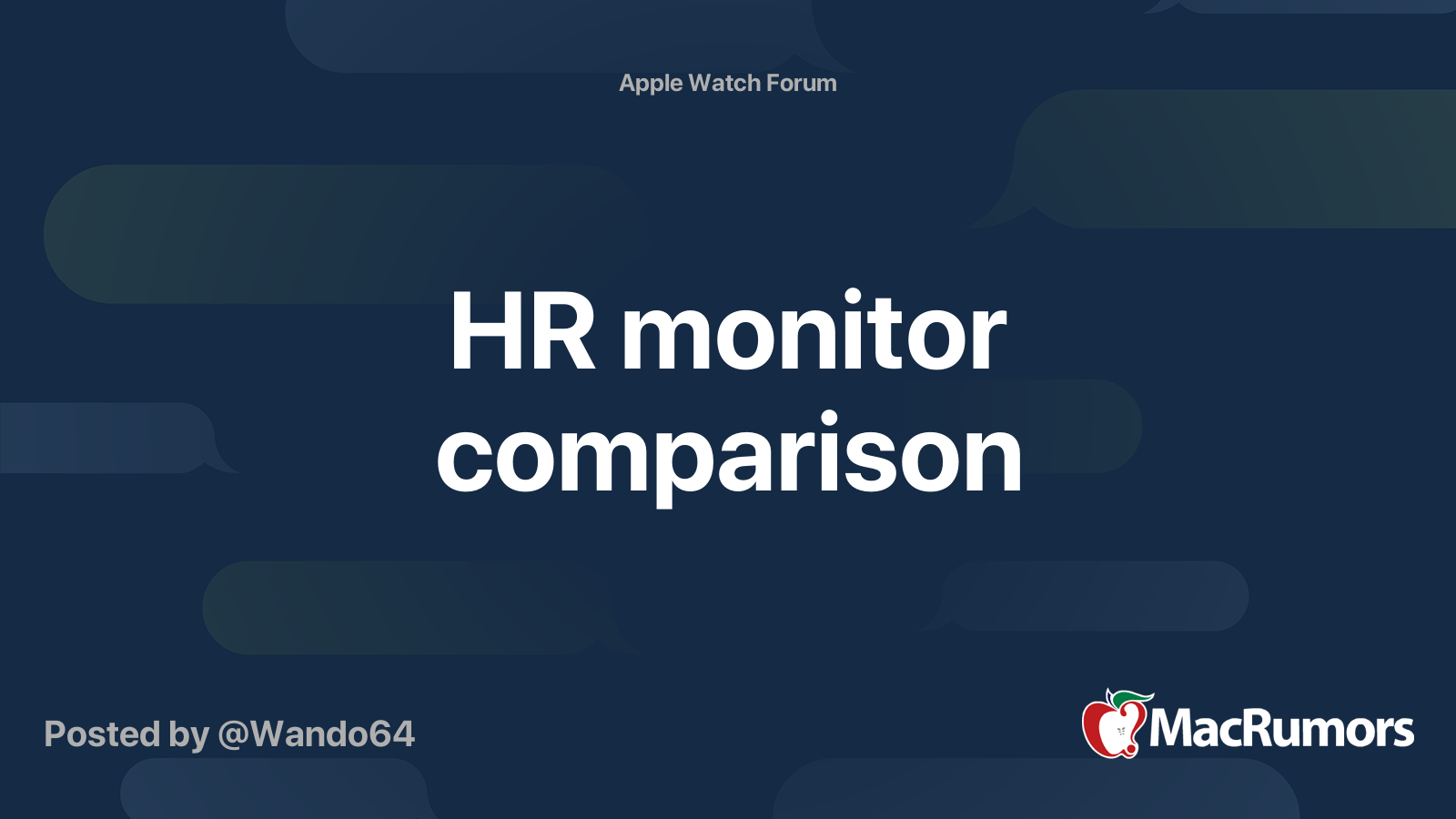HR monitor comparison MacRumors Forums