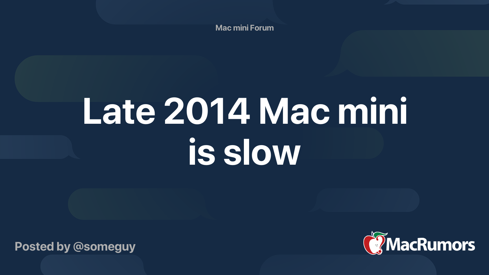 Late 2014 Mac mini is slow | MacRumors Forums