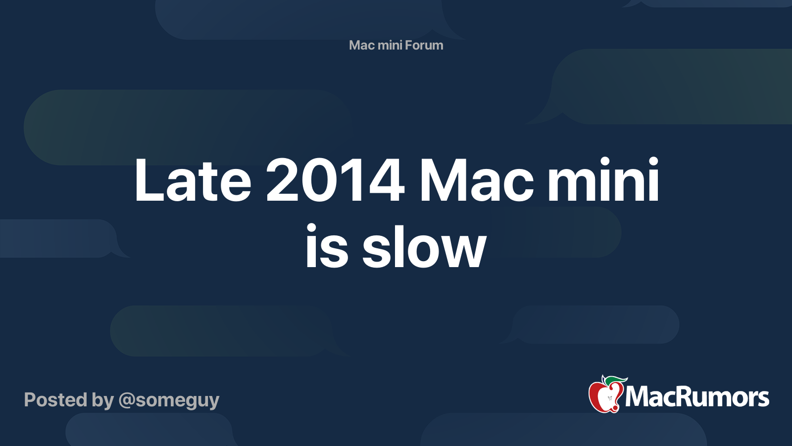 Late 2014 Mac Mini Is Slow Macrumors Forums