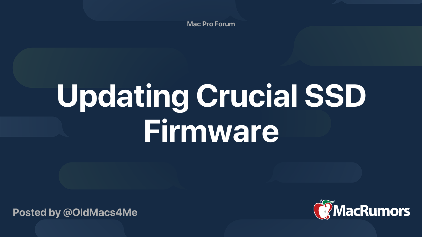 Updating Crucial SSD Firmware | MacRumors