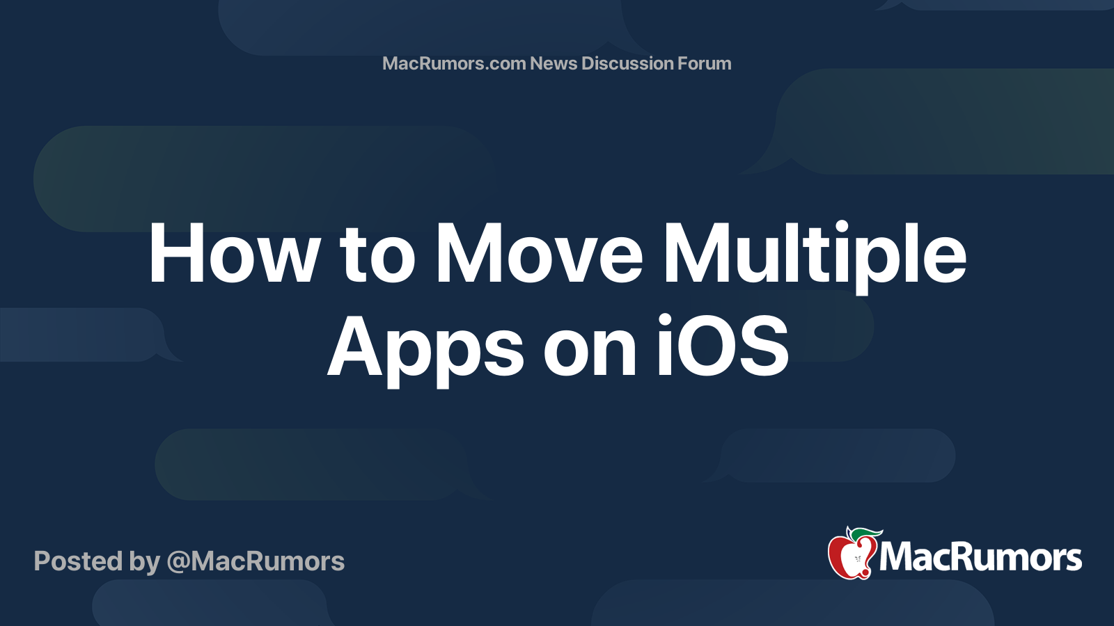 how-to-move-multiple-apps-on-ios-macrumors-forums