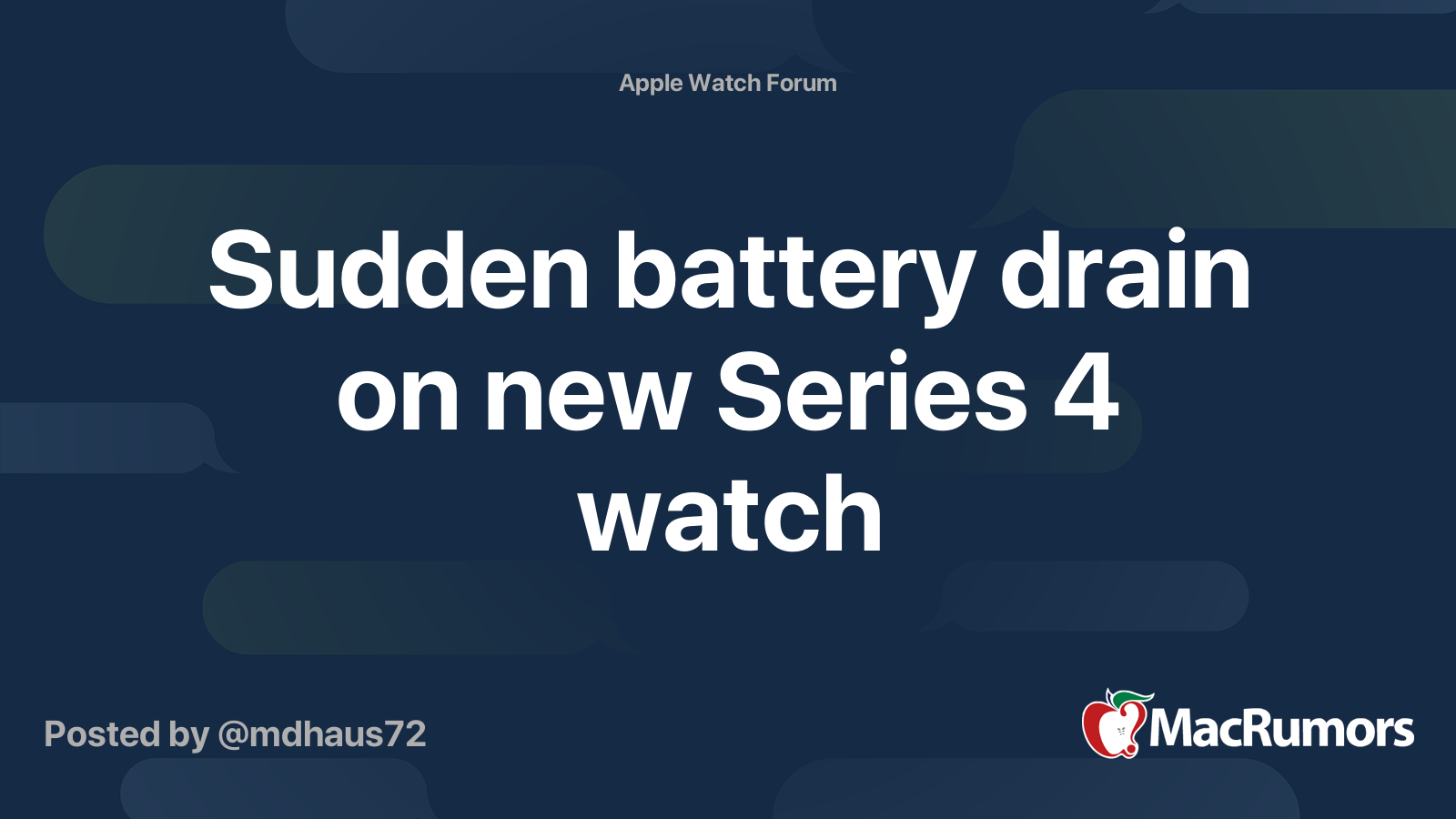 Apple watch best sale sudden battery drain