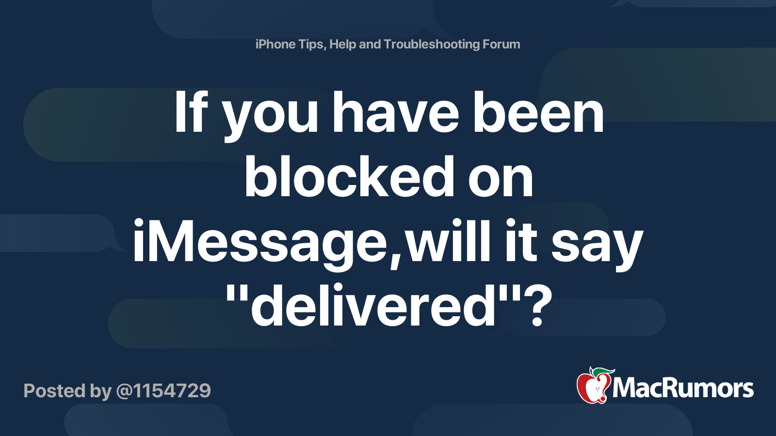 If you have been blocked on iMessage,will it say "delivered