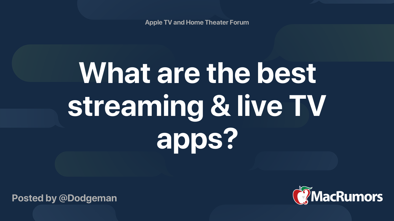 What are the best streaming & live TV apps? MacRumors Forums