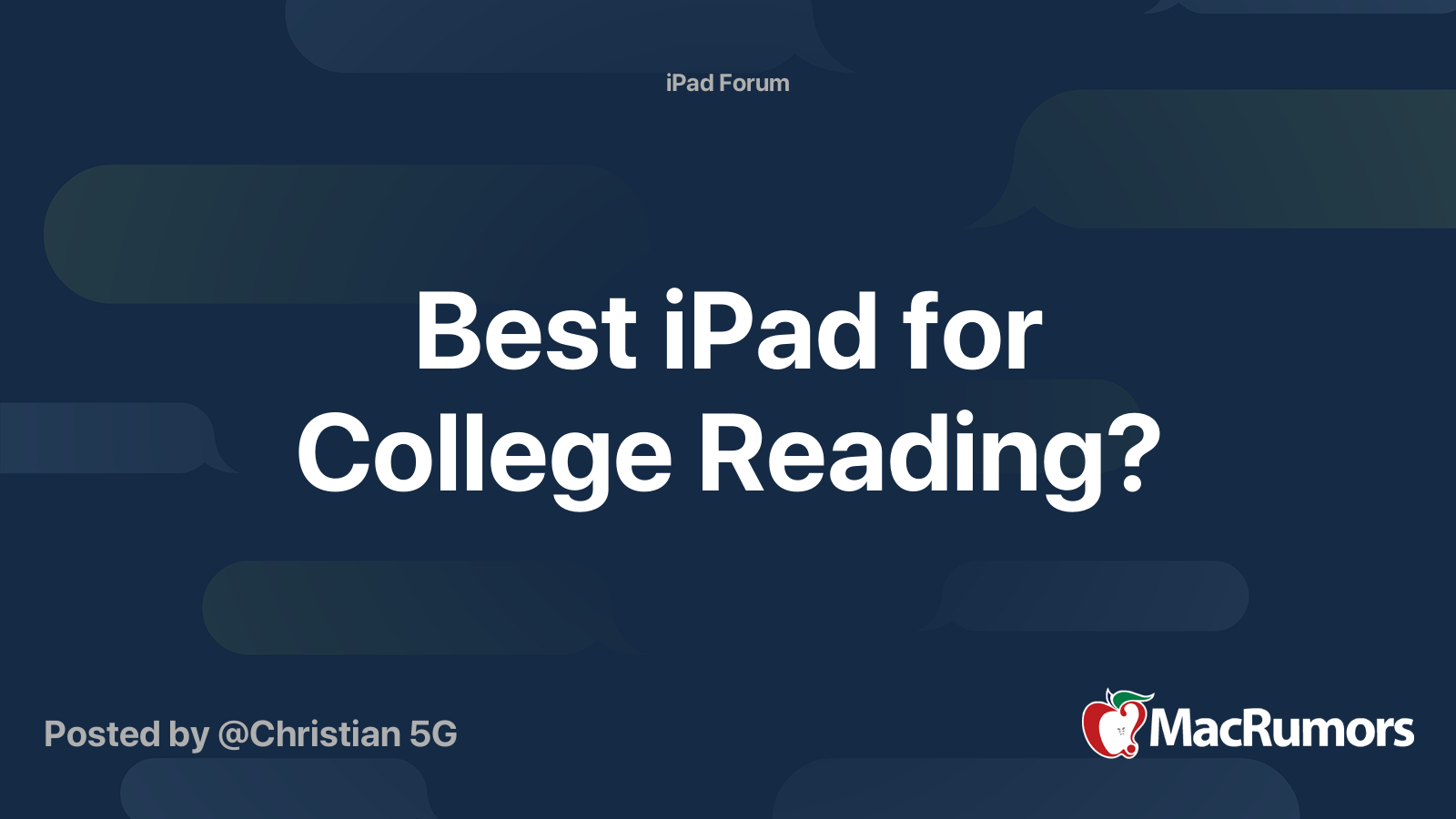 Best iPad for College Reading? MacRumors Forums