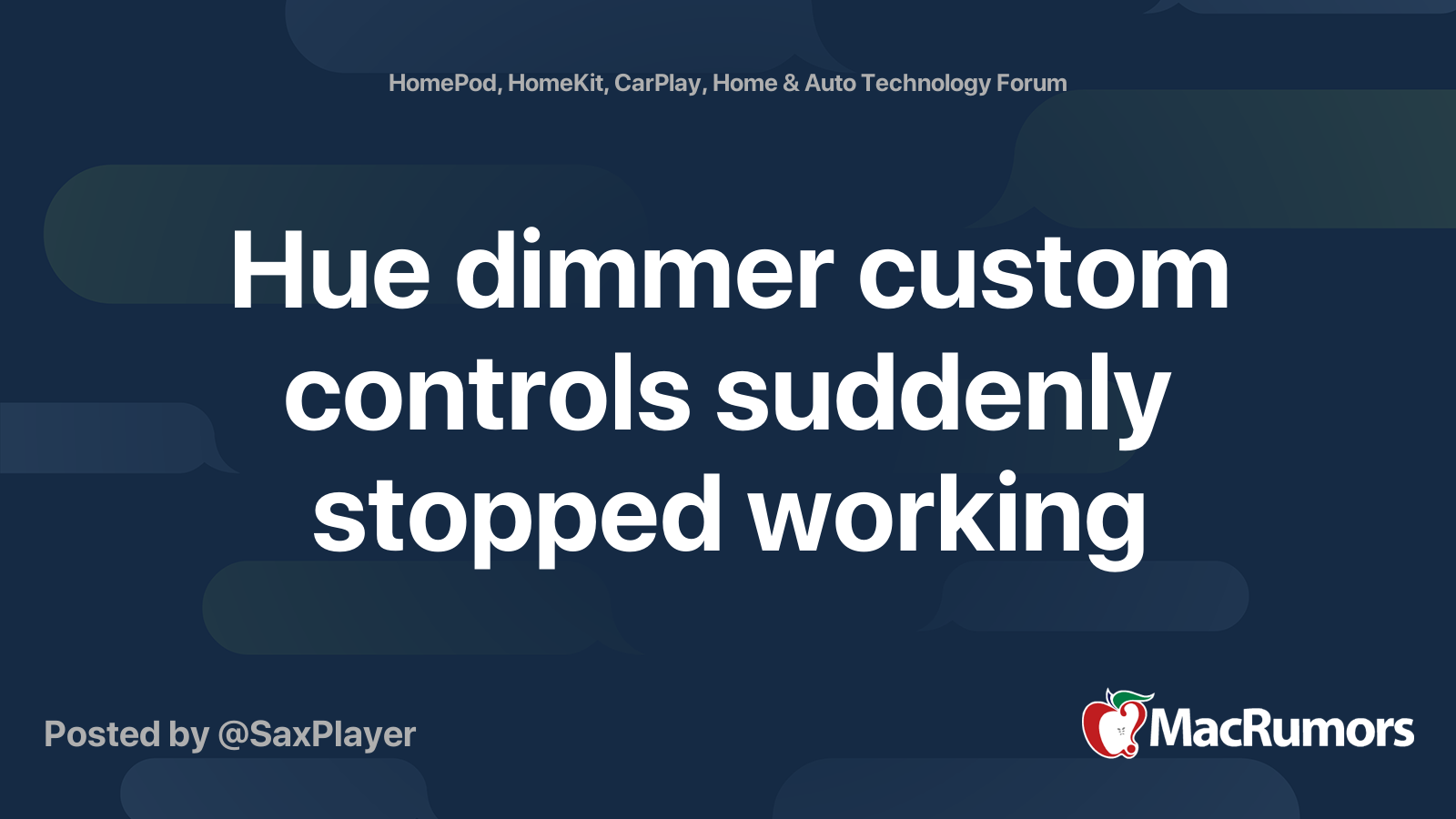 Hue dimmer custom controls suddenly stopped working MacRumors Forums