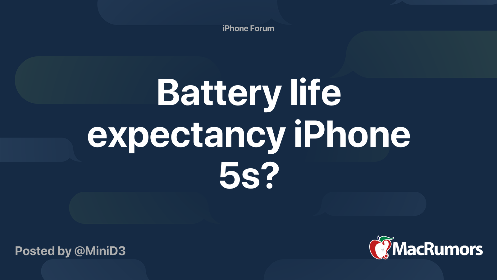 Battery life expectancy iPhone 5s? MacRumors Forums