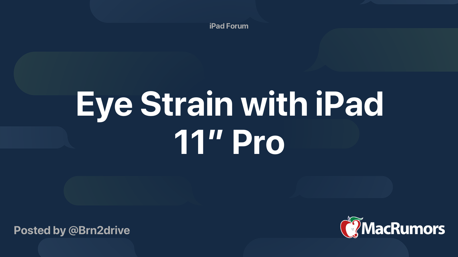 Eye Strain with iPad 11” Pro MacRumors Forums