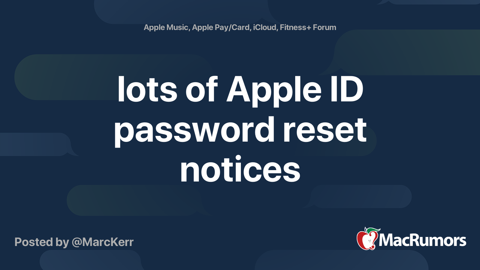 Lots Of Apple ID Password Reset Notices MacRumors Forums