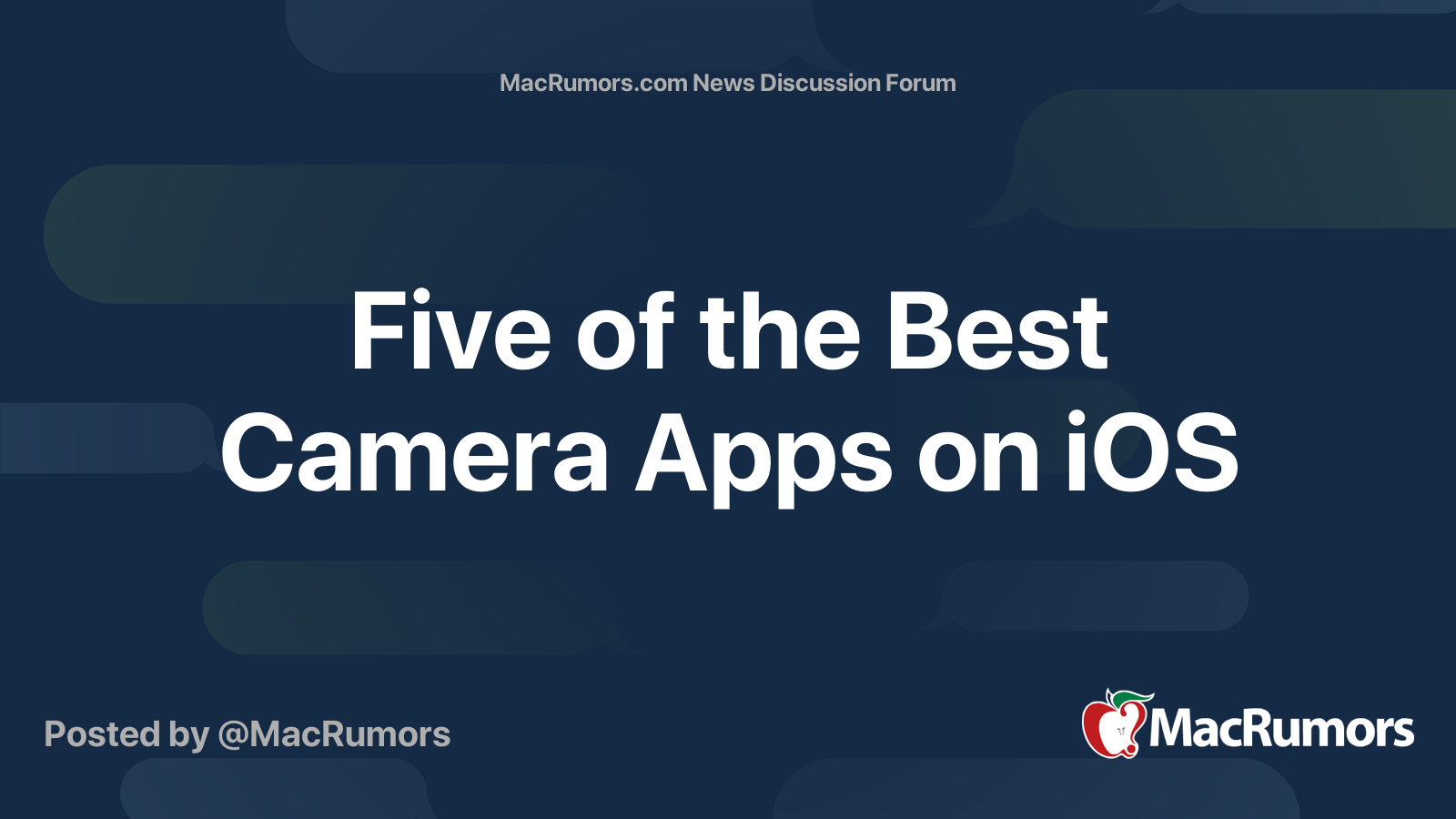 Five of the Best Camera Apps on iOS MacRumors Forums