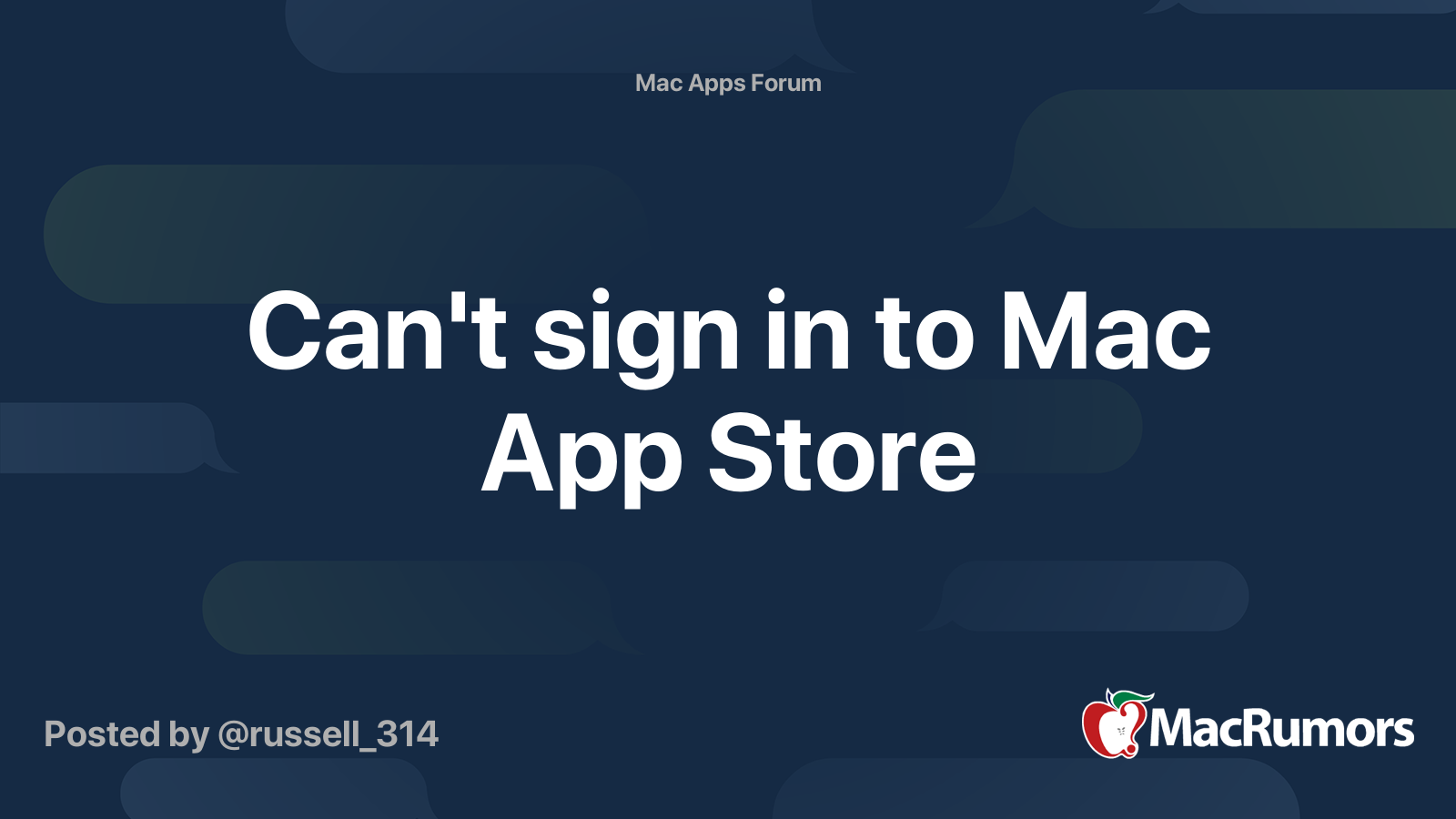 Can't sign in to Mac App Store MacRumors Forums