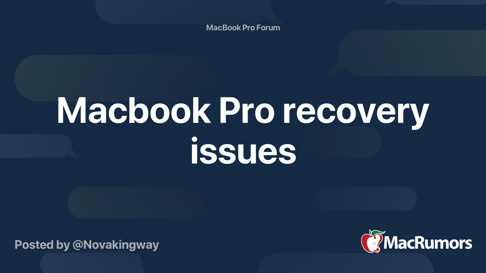 Macbook Pro recovery issues MacRumors Forums