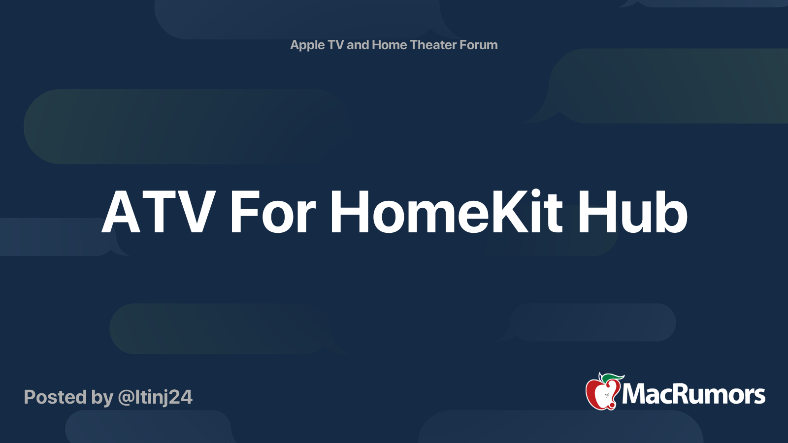 ATV For HomeKit Hub MacRumors Forums