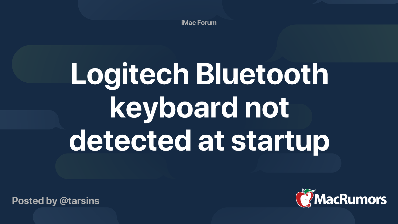 Logitech Bluetooth keyboard not detected at startup MacRumors Forums