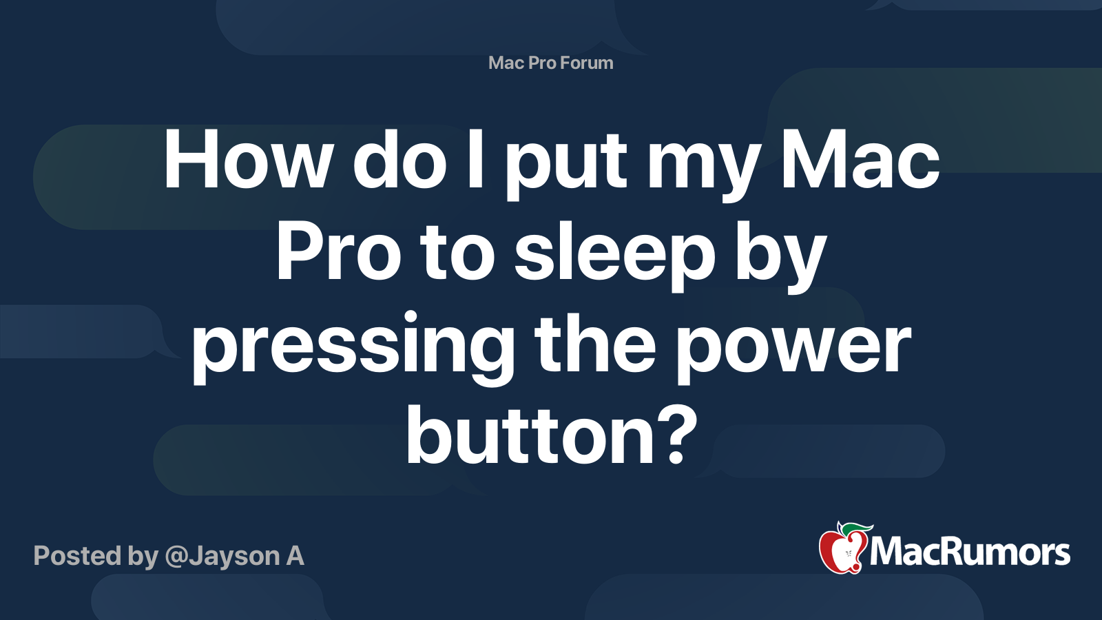 How Do I Put My Mac Pro To Sleep By Pressing The Power Button