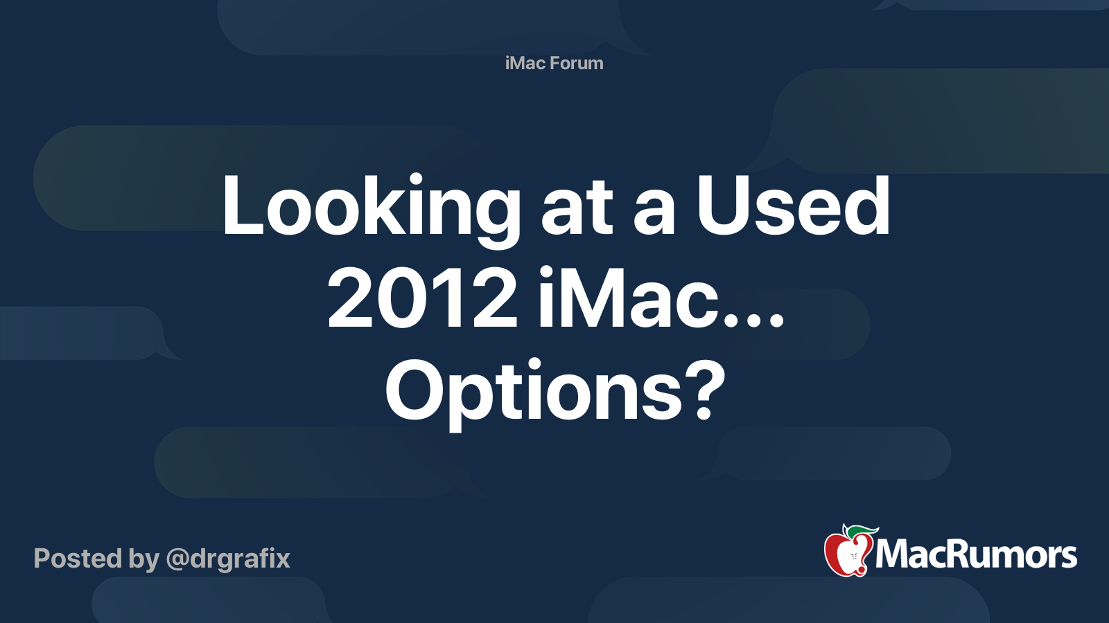 Looking at a Used 2012 iMac... Options? | MacRumors Forums