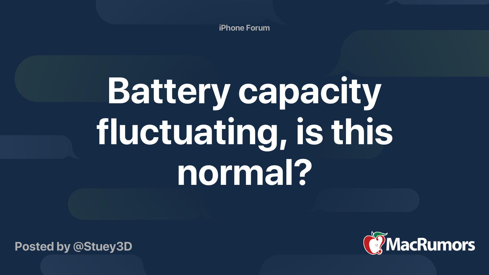 Battery capacity fluctuating, is this normal? MacRumors Forums
