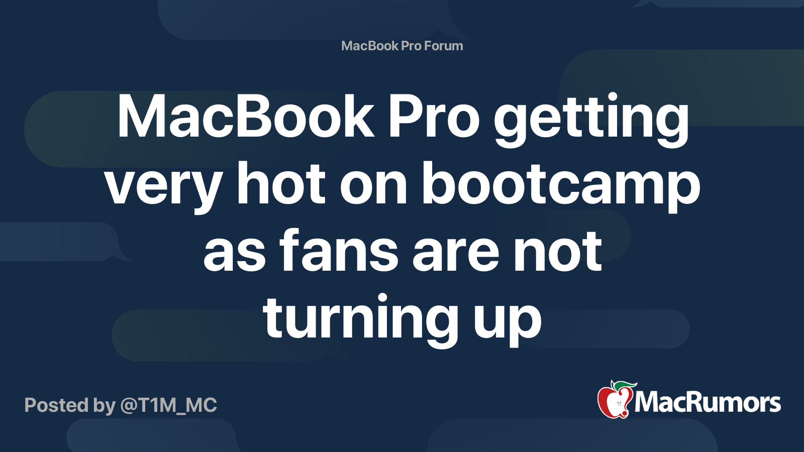 MacBook Pro getting very hot on bootcamp as fans are not turning up ...