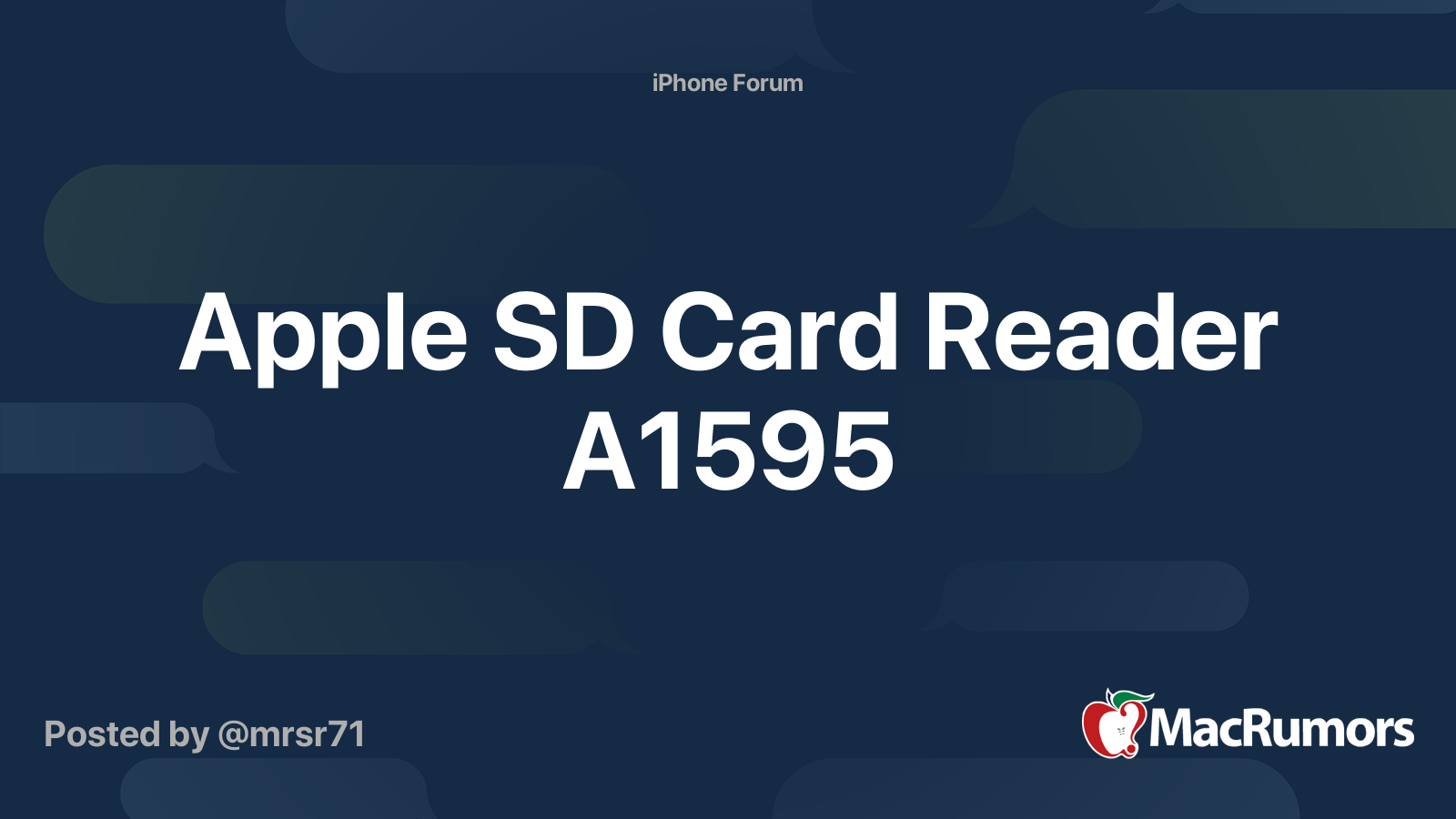 Apple SD Card Reader A1595 | MacRumors Forums