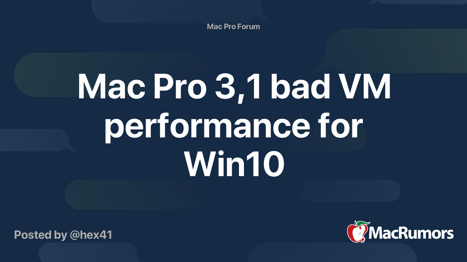 Mac Pro 3,1 bad VM performance for Win10 | MacRumors Forums