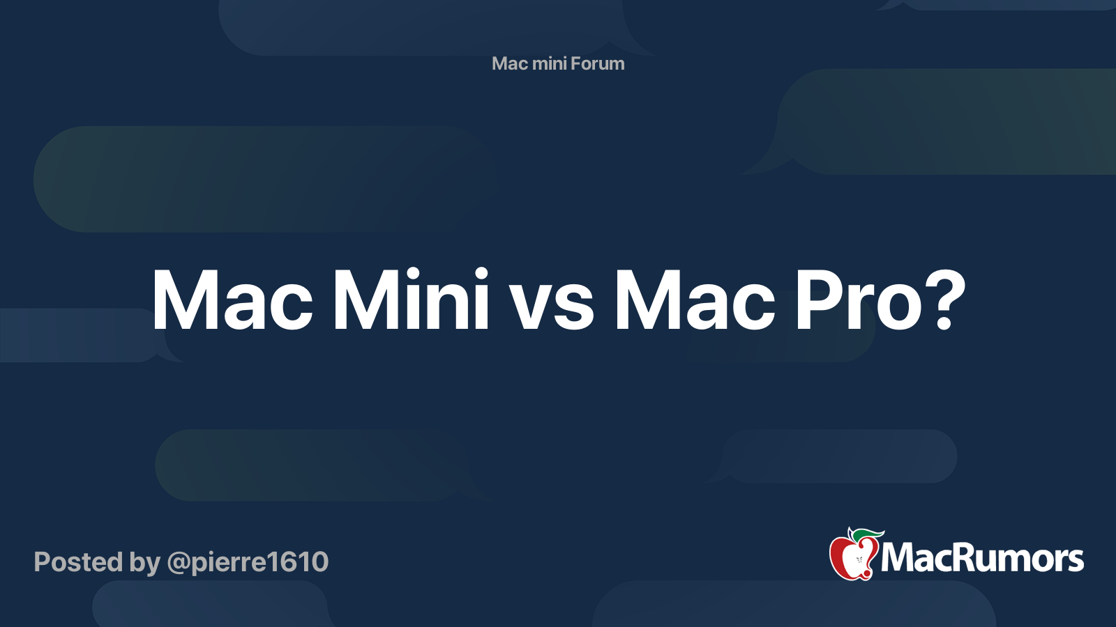 Mac Mini Vs Mac Pro Macrumors Forums