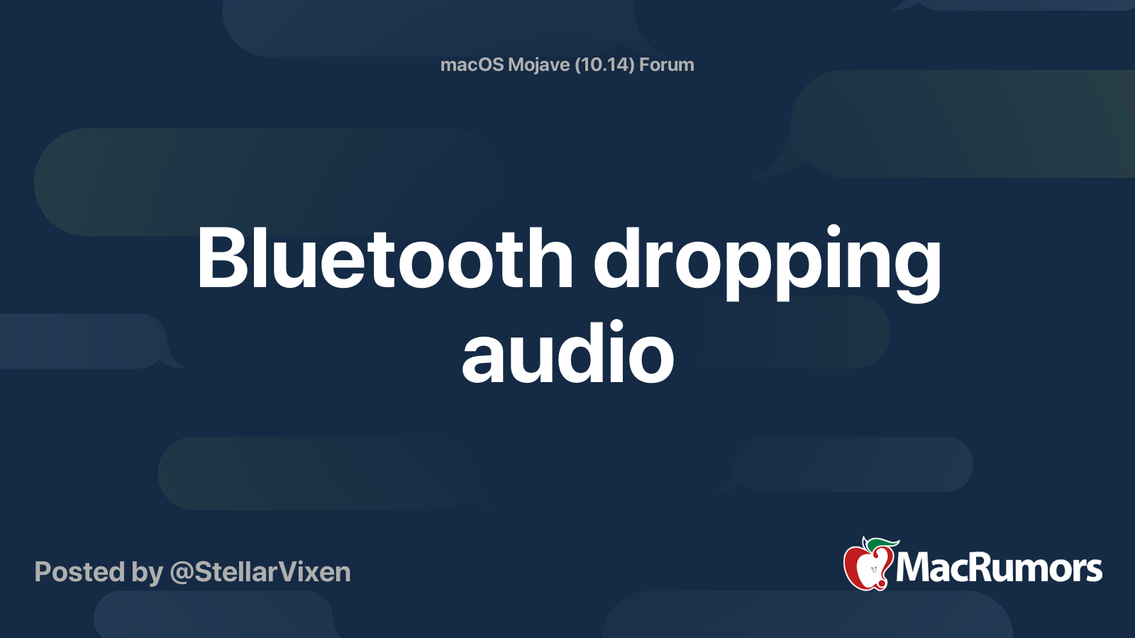 Bluetooth dropping audio MacRumors Forums