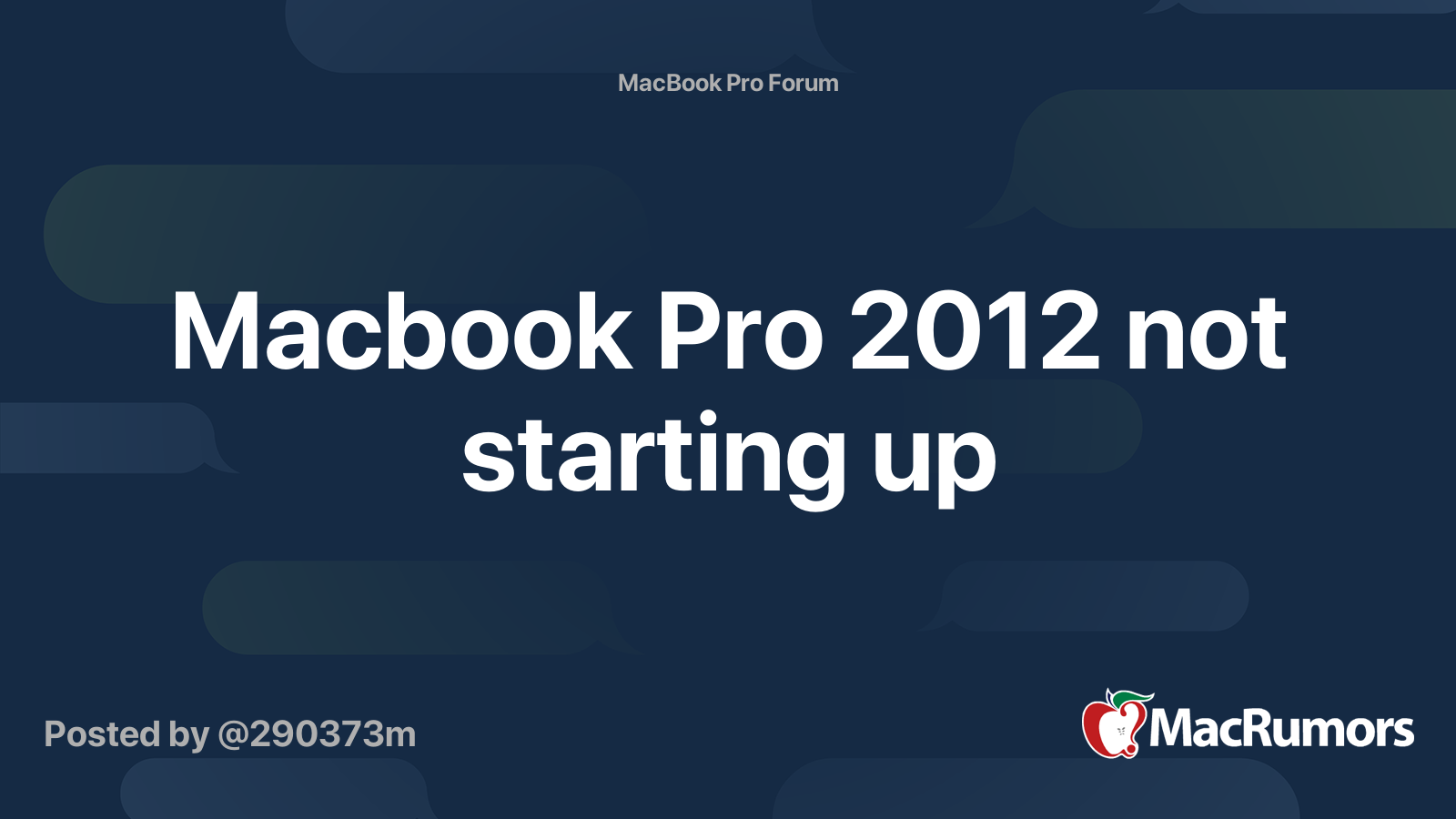 Macbook Pro 2012 Not Starting Up MacRumors Forums