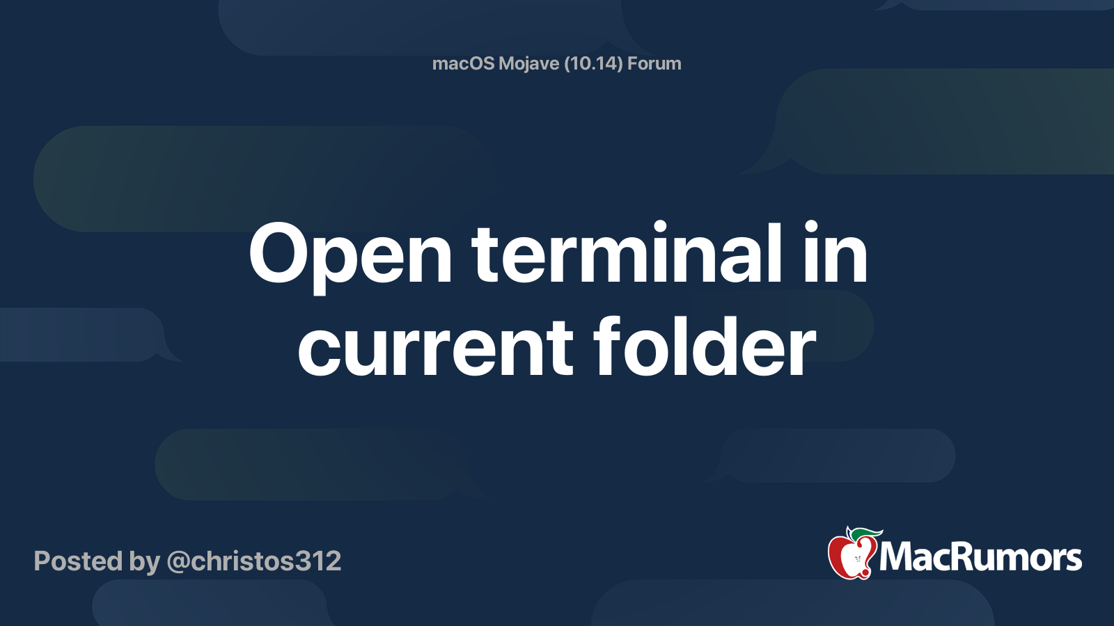 Open terminal in current folder macrumors forums