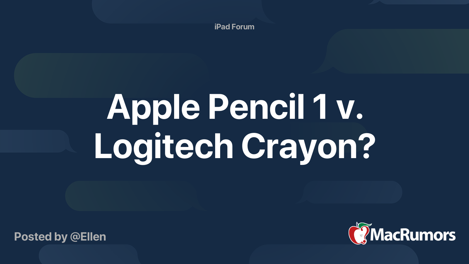 Apple Pencil 1 V Logitech Crayon Macrumors Forums