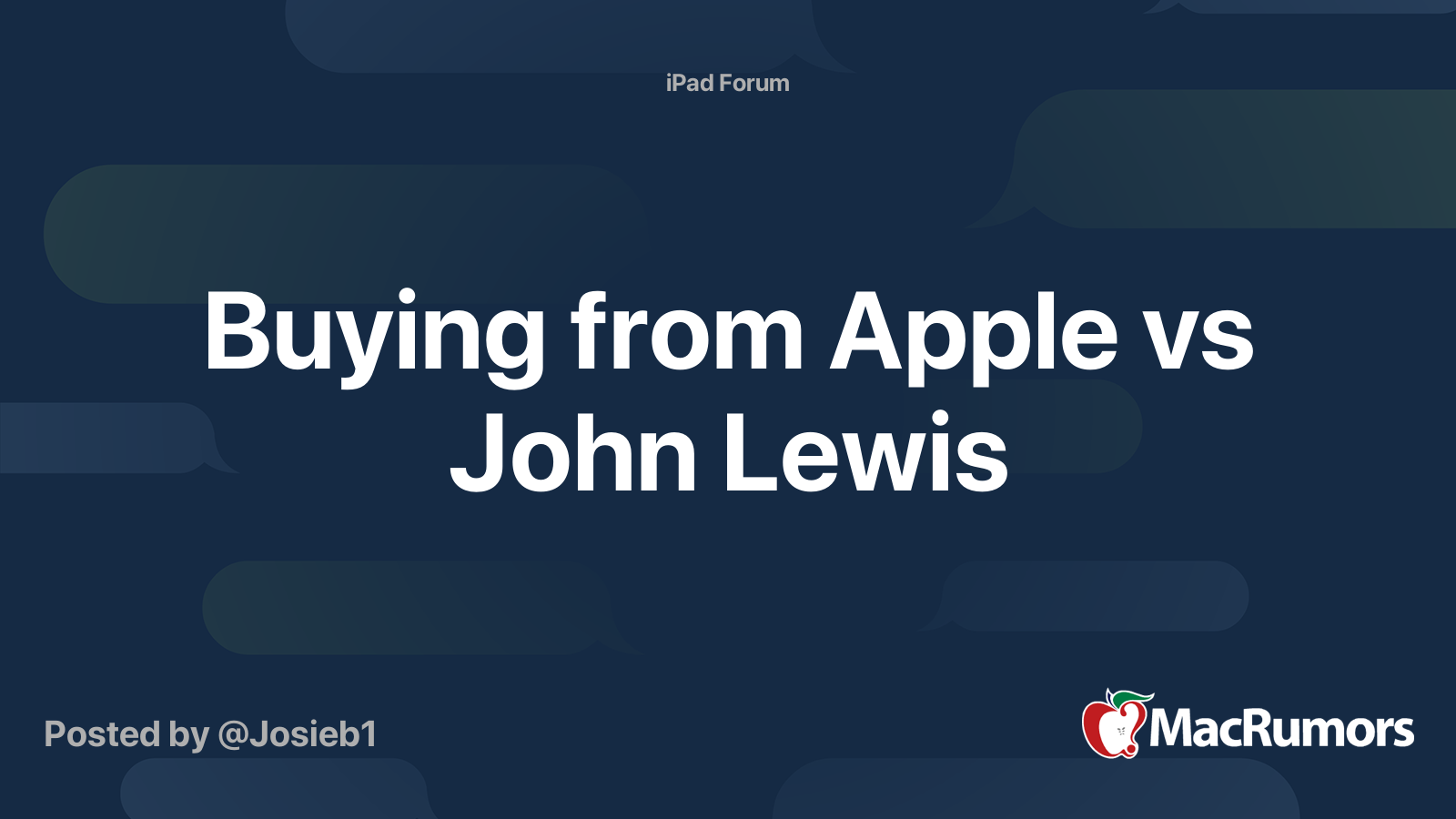 Buying from Apple vs John Lewis MacRumors Forums