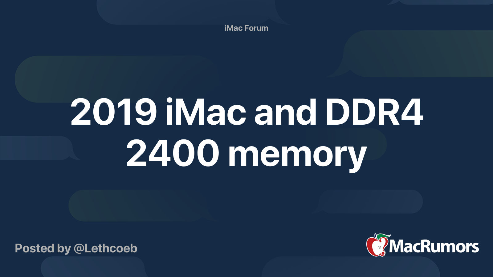 and DDR4 2400 memory | MacRumors Forums