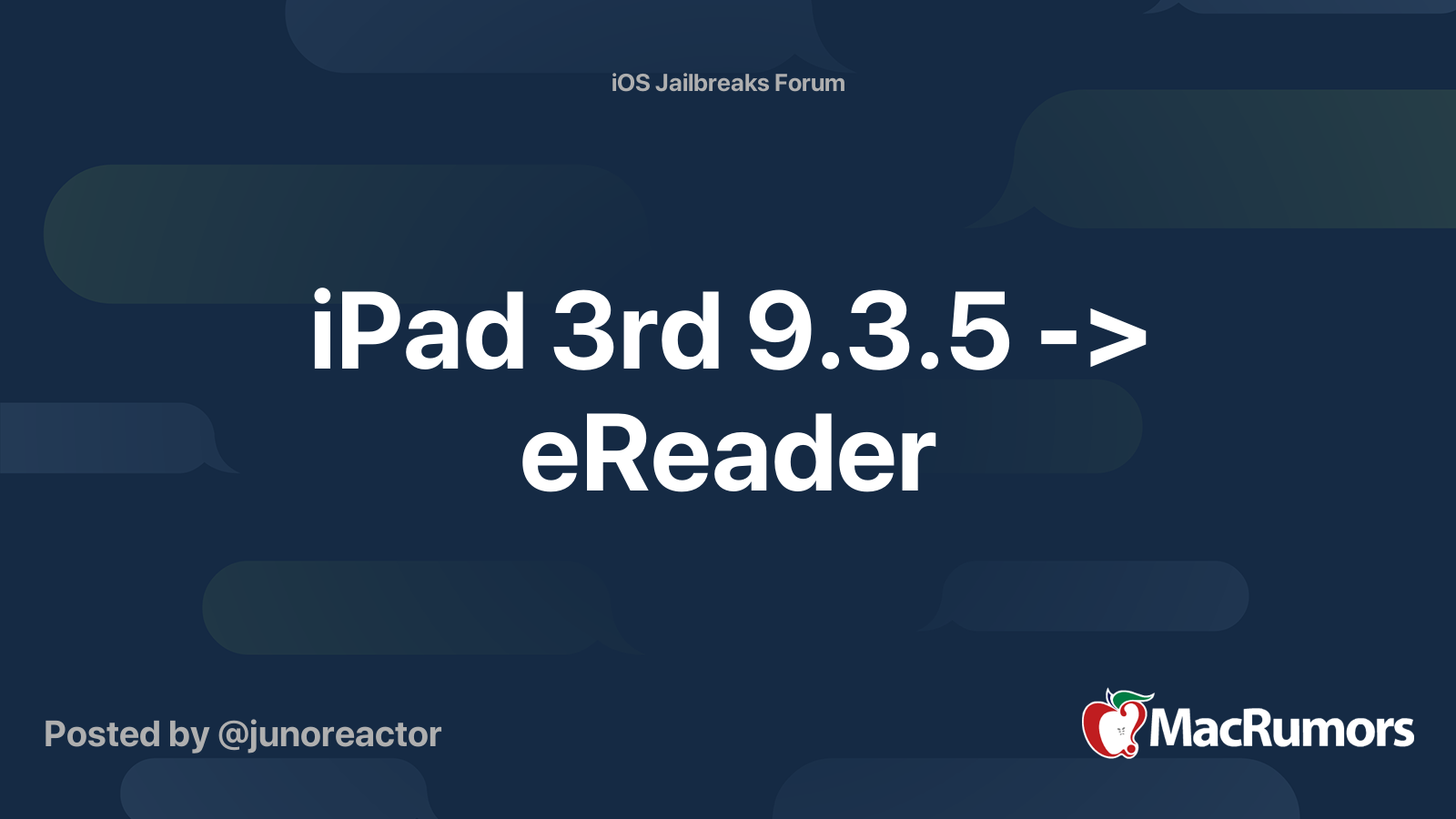 iPad 3rd 9.3.5 > eReader MacRumors Forums