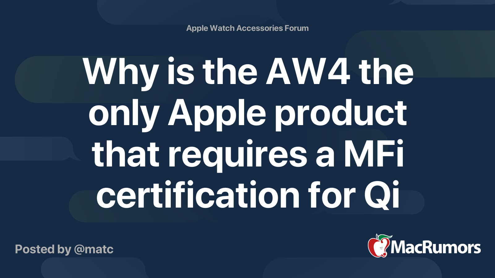 Why is the AW4 the only Apple product that requires a MFi certification