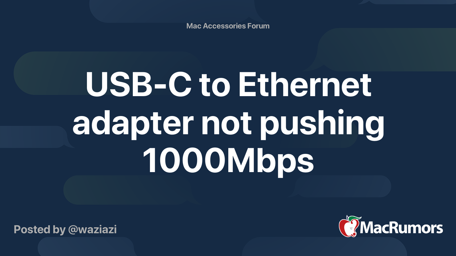 USBC to adapter not pushing 1000Mbps MacRumors Forums