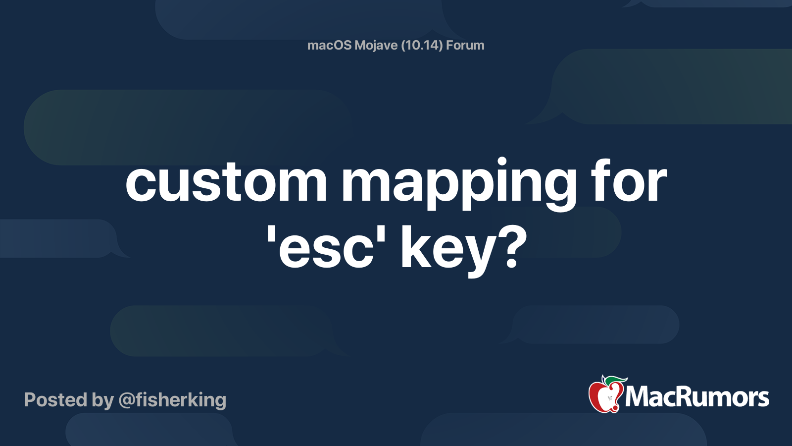custom mapping for 'esc' key? | MacRumors Forums