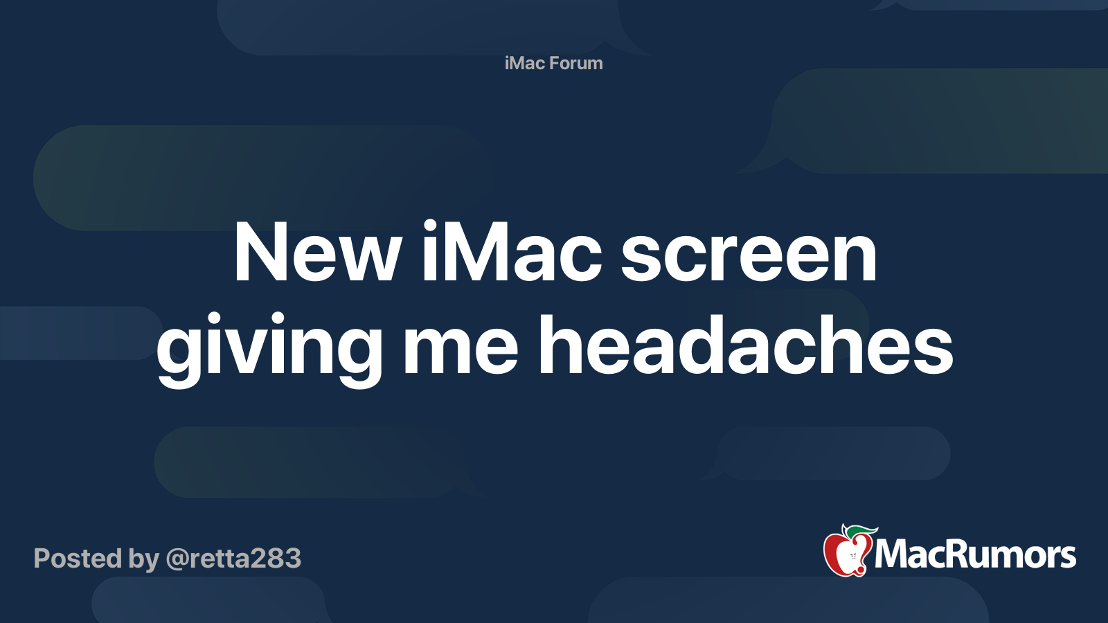 New iMac screen giving me headaches MacRumors Forums
