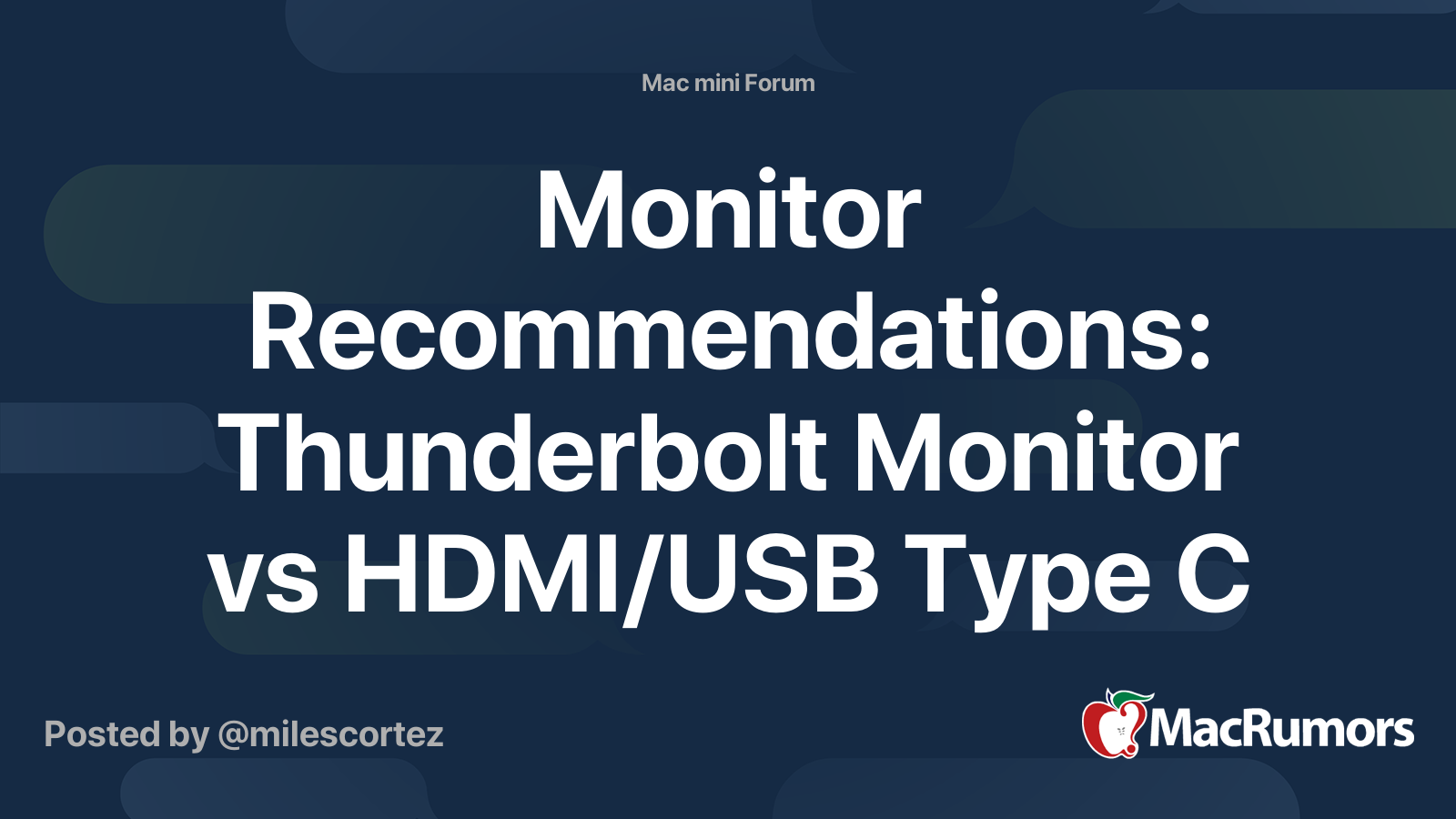 Monitor Thunderbolt Monitor vs HDMI/USB Type C