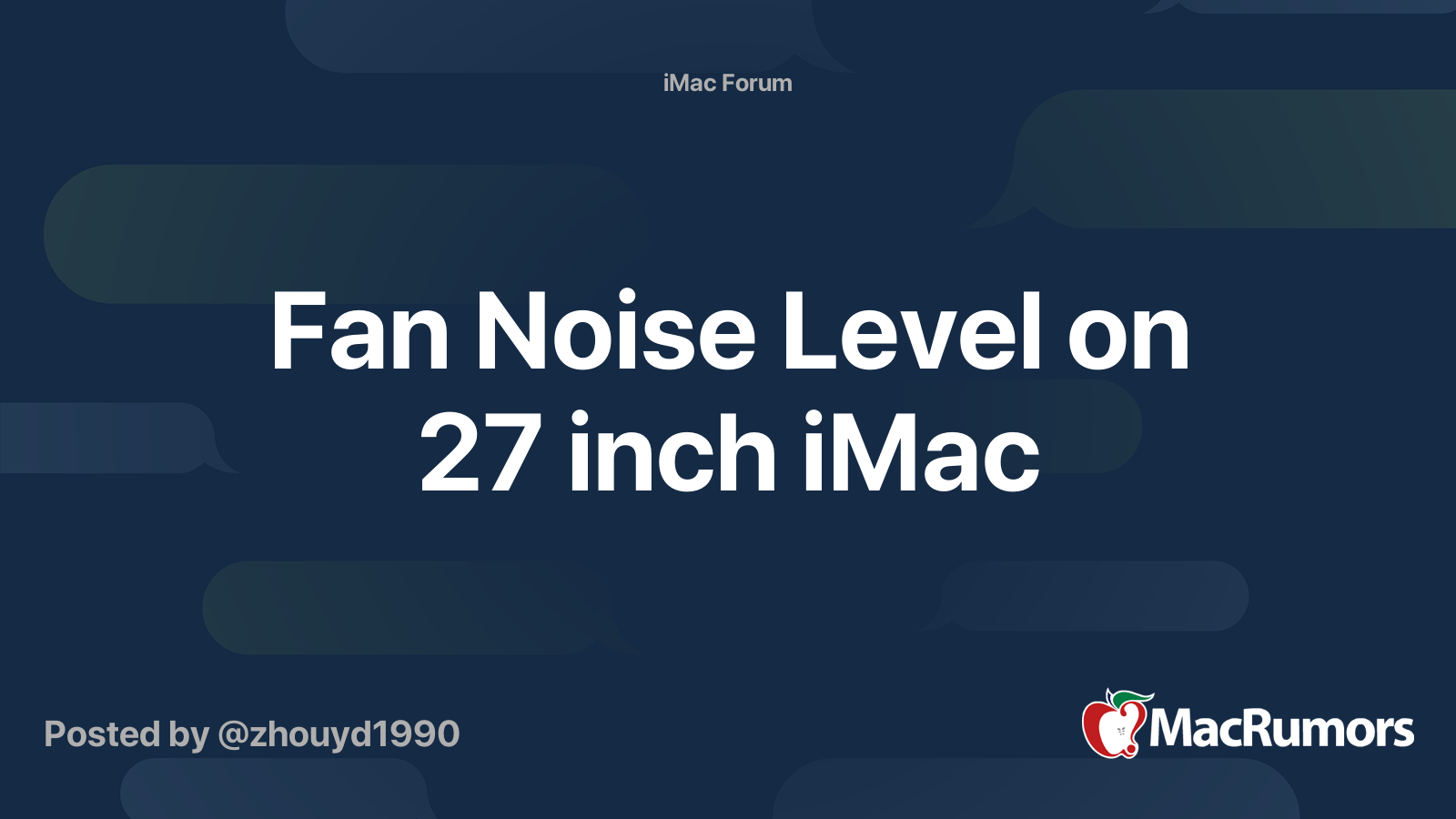 Fan Noise Level on 27 inch iMac MacRumors Forums
