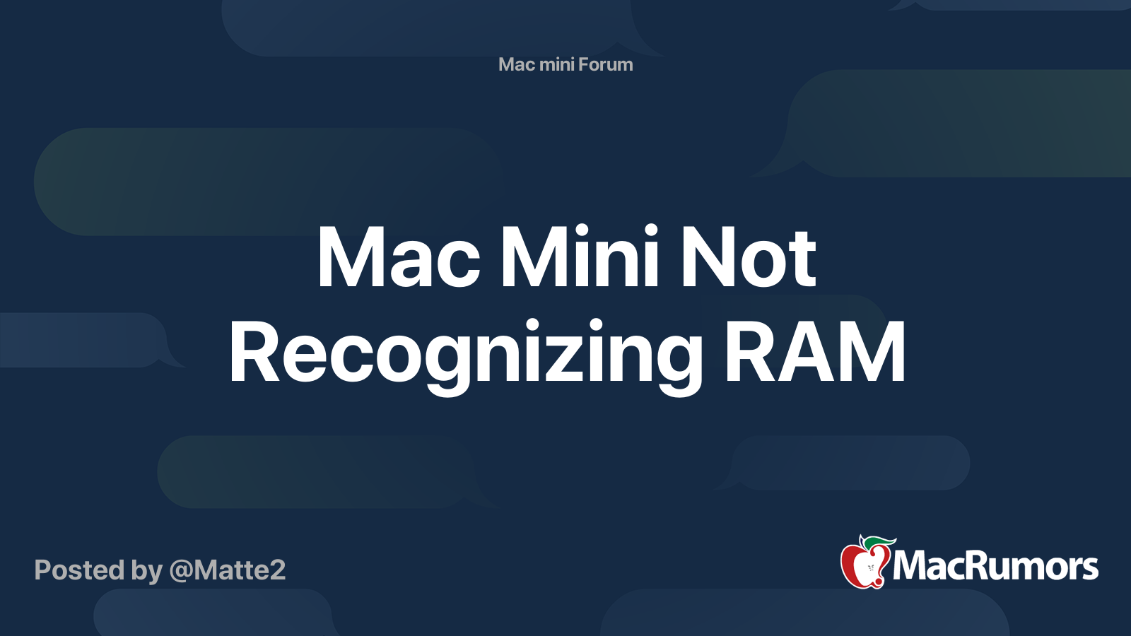 Mac Mini Not Recognizing RAM MacRumors Forums