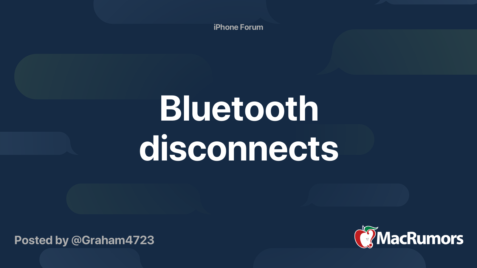 Bluetooth disconnects MacRumors Forums