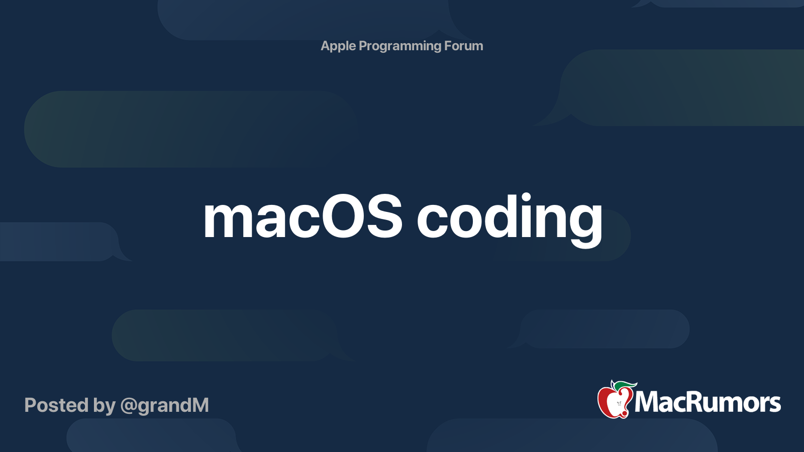 macOS coding | MacRumors Forums