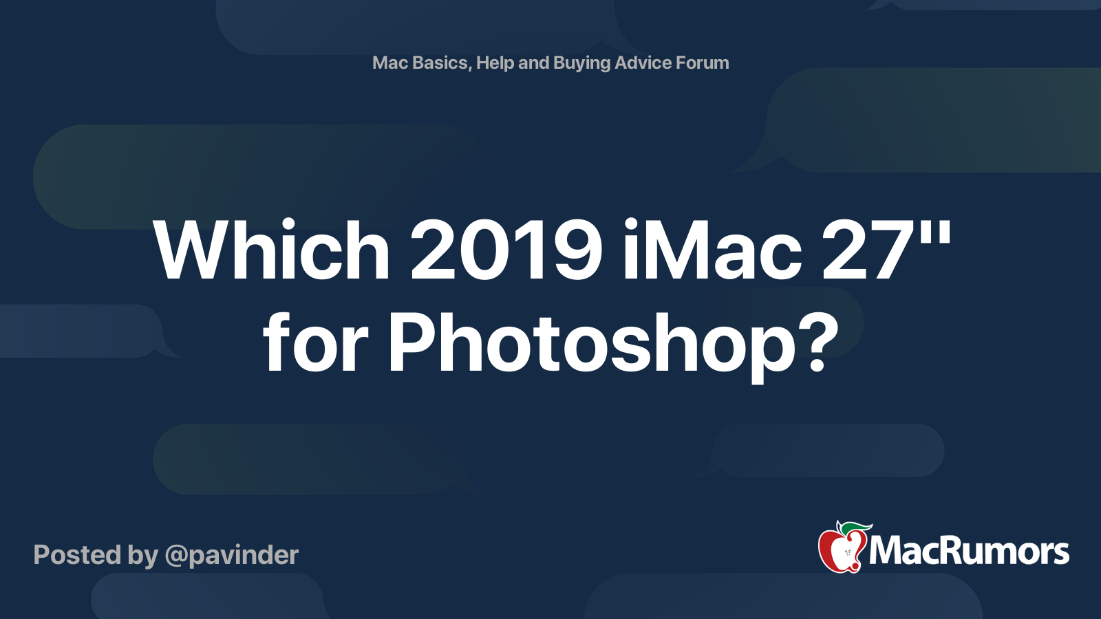 Which 19 Imac 27 For Photoshop Macrumors Forums