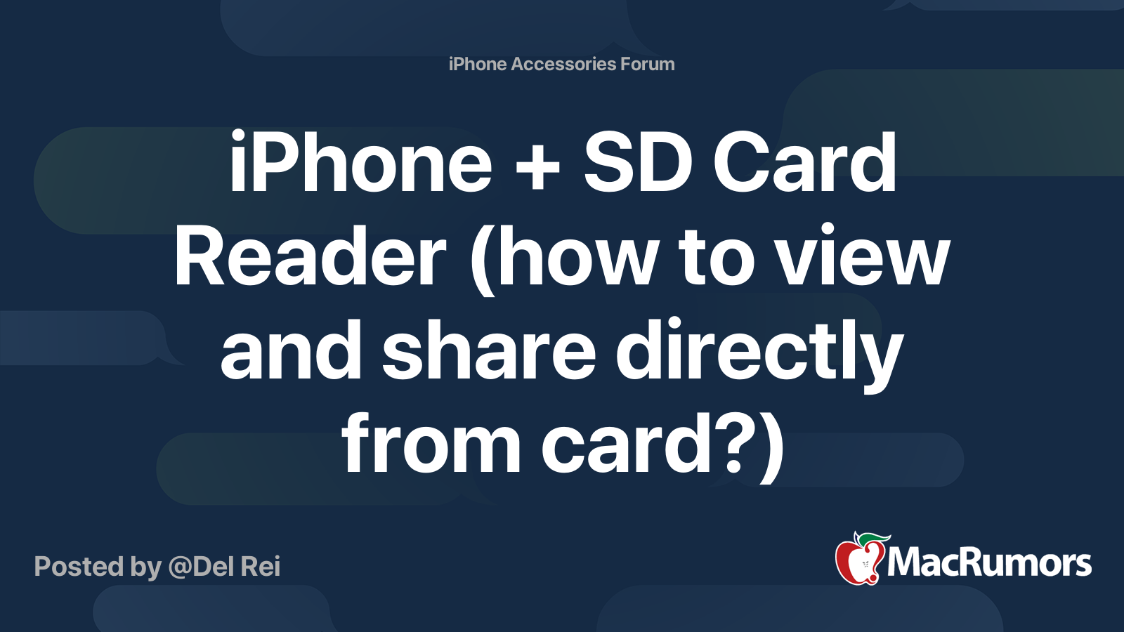 iPhone + SD Card Reader (how to view and share directly from card