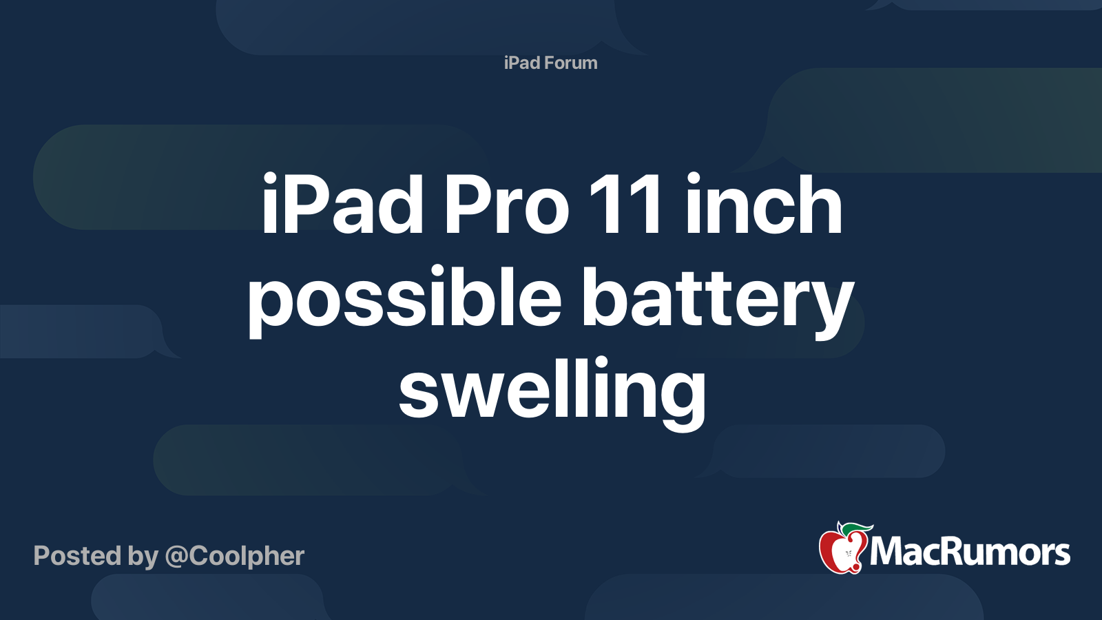 iPad Pro 11 inch possible battery swelling | MacRumors Forums