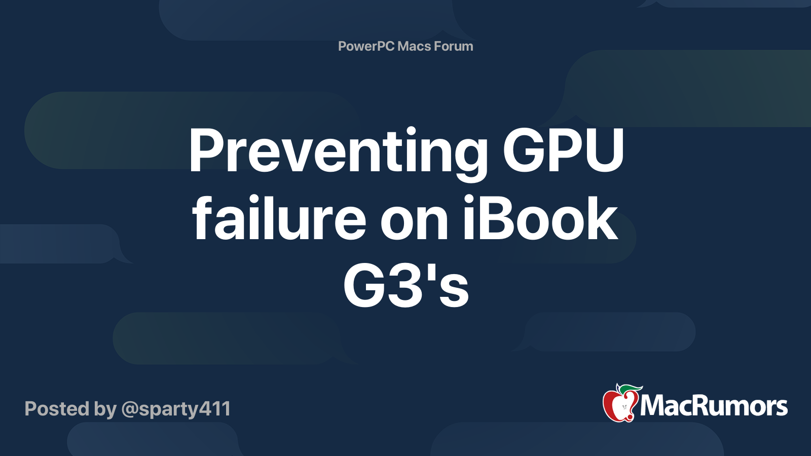 Preventing GPU failure on iBook G3's | MacRumors Forums