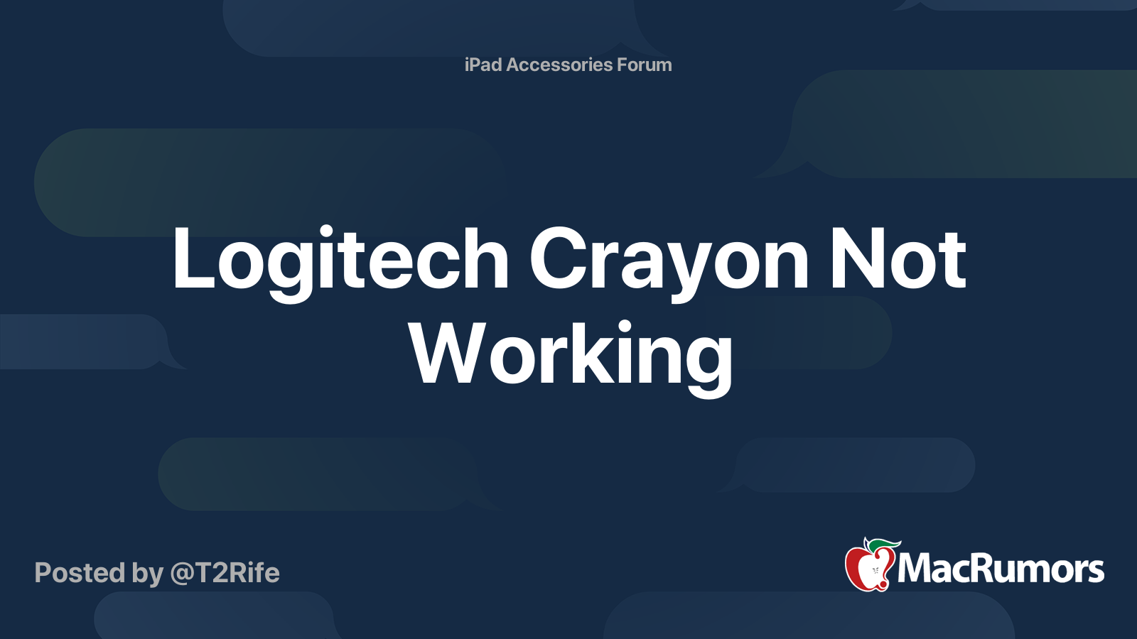 Logitech Crayon Not Working MacRumors Forums