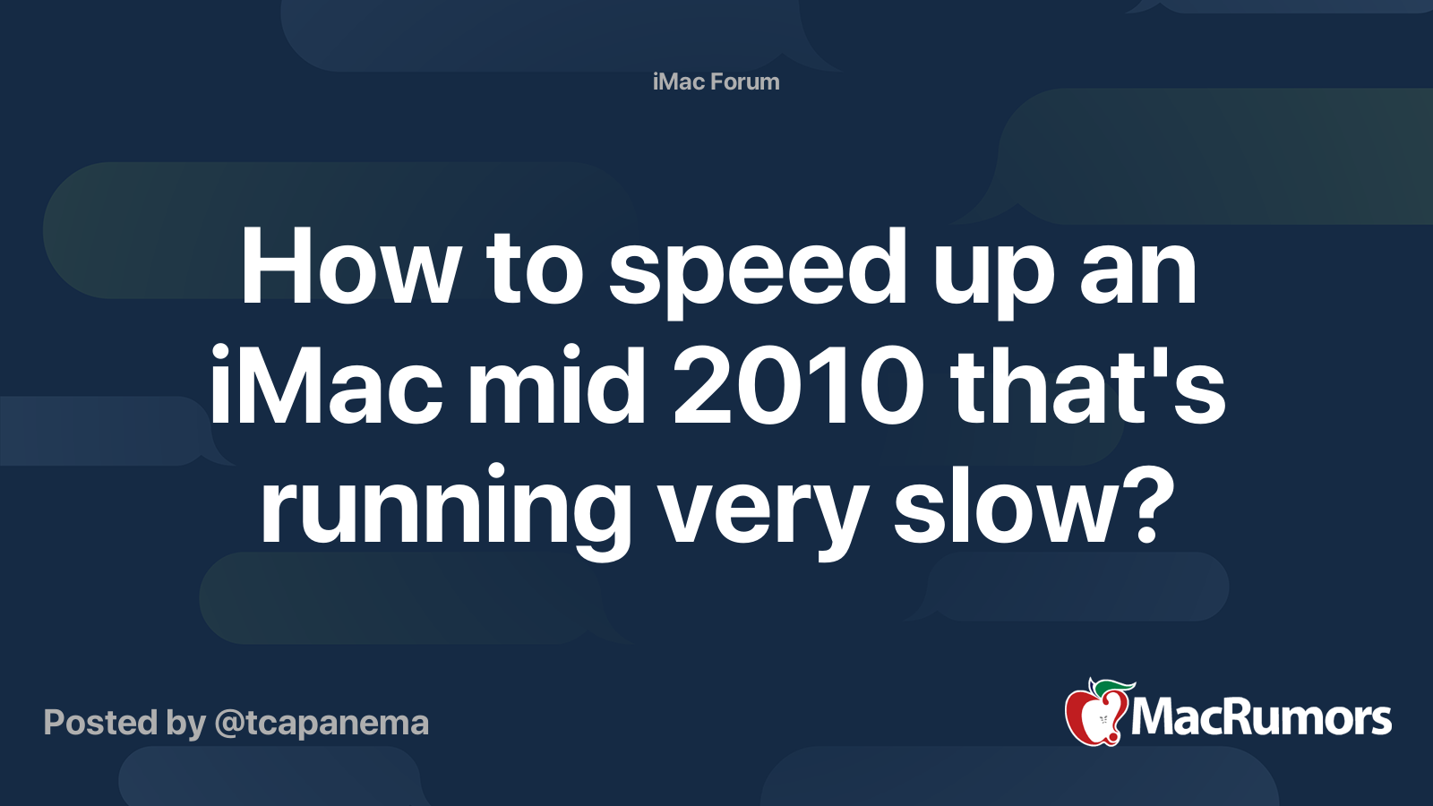 How to speed up an iMac mid 2010 that's running very slow? MacRumors
