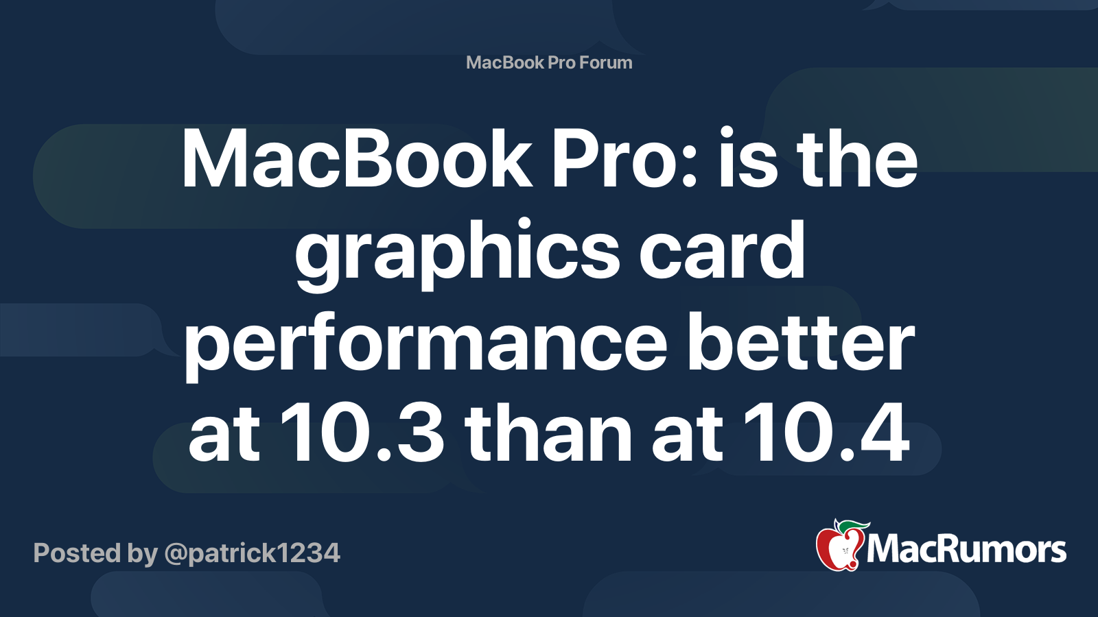 Macbook Pro Is The Graphics Card Performance Better At 10 3 Than At 10 4 With Nvidia Gpu Macrumors Forums