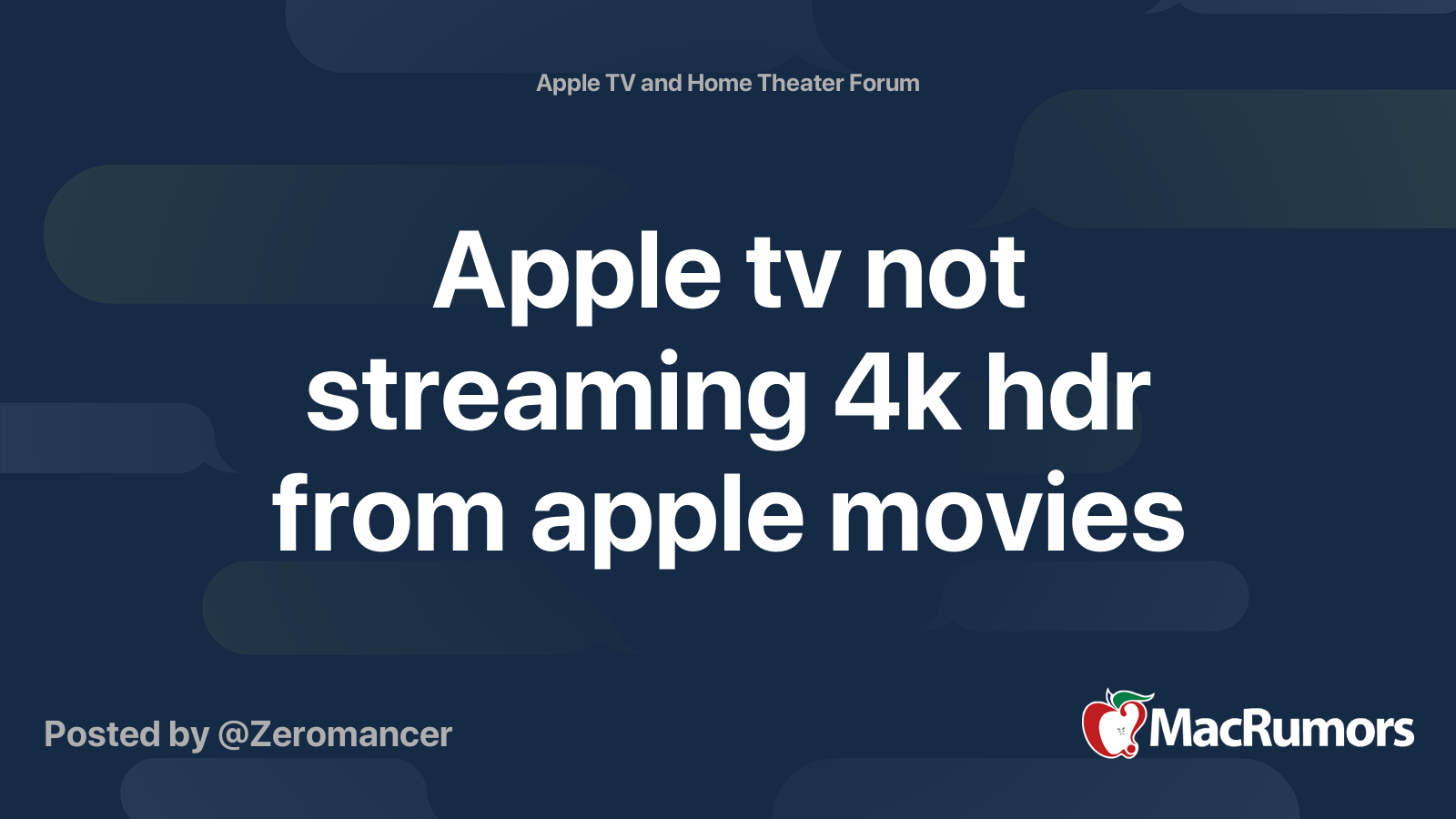 Apple tv not streaming 4k hdr from apple movies MacRumors Forums