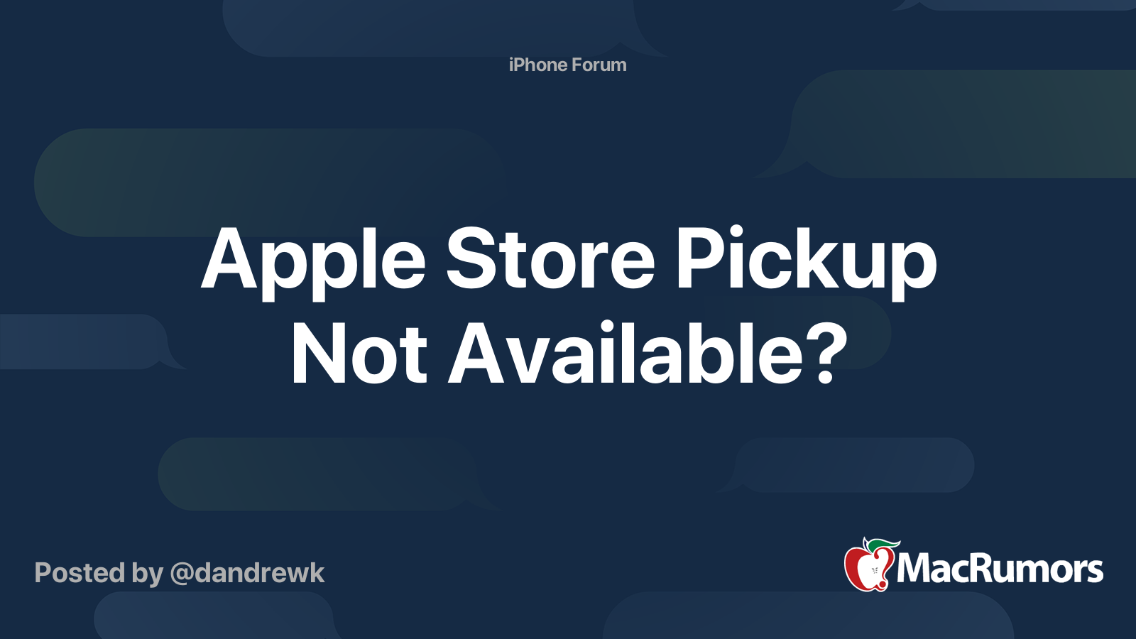 Apple Store Pickup Not Available? | MacRumors Forums